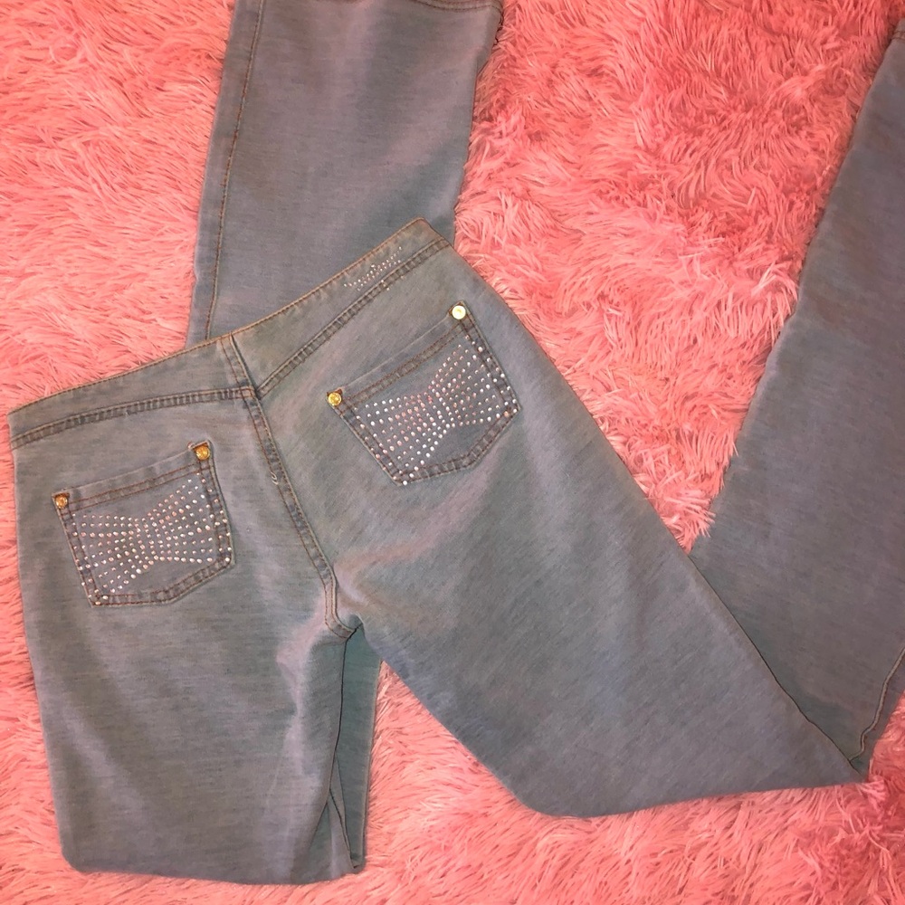 Blue Women's Studded Back-Pocket Jeans